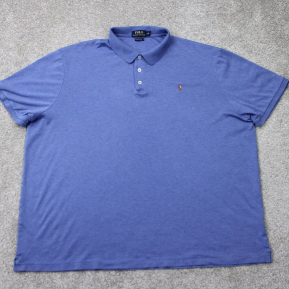 Polo Ralph Lauren Shirt Mens 2XL XXL Blue Classic Fit Cotton Flesh Pony S/S Golf